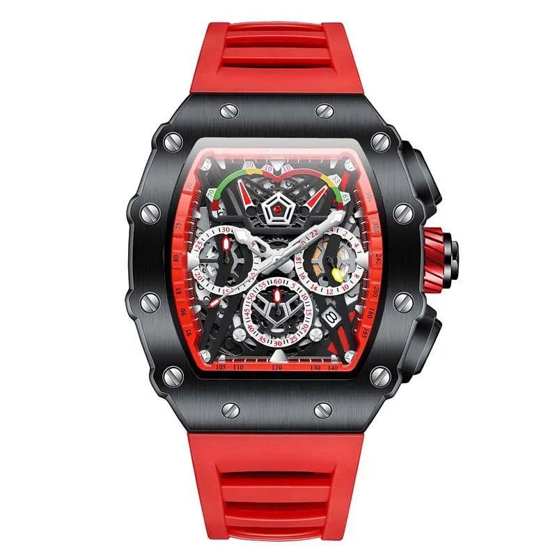 New Luxury Men Watch ONOLA Fashion Fully Automatic Mechanical Watches Man Unique Design Waterproof Tape Watch Wristwatch