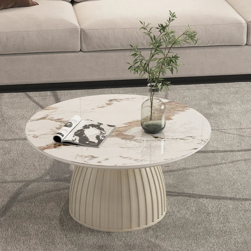 Cream Wind Rock Plate Coffee Table Living Room Small Simple Tea Table Center Modern Hallway Mesa Centro Salon Furniture Home