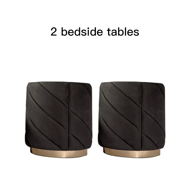 High-End Double Bed Modern Bedroom Furniture Set Villa Home Furniture Black King/Queen Size Bed Customizable Bedroom Bed Frame