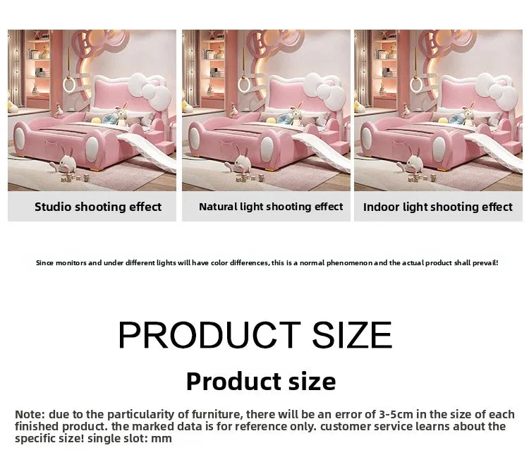 150X200cm Modern Childrens cartoon girl princ ess bed pink queen size bed frame full double bed complete bedroom furniture