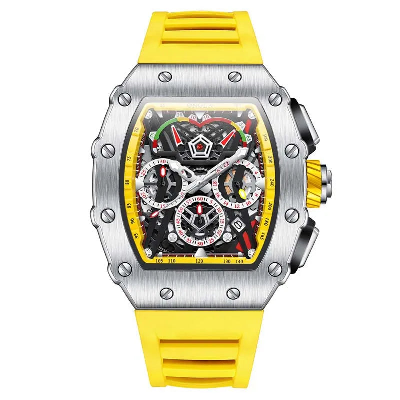 New Luxury Men Watch ONOLA Fashion Fully Automatic Mechanical Watches Man Unique Design Waterproof Tape Watch Wristwatch