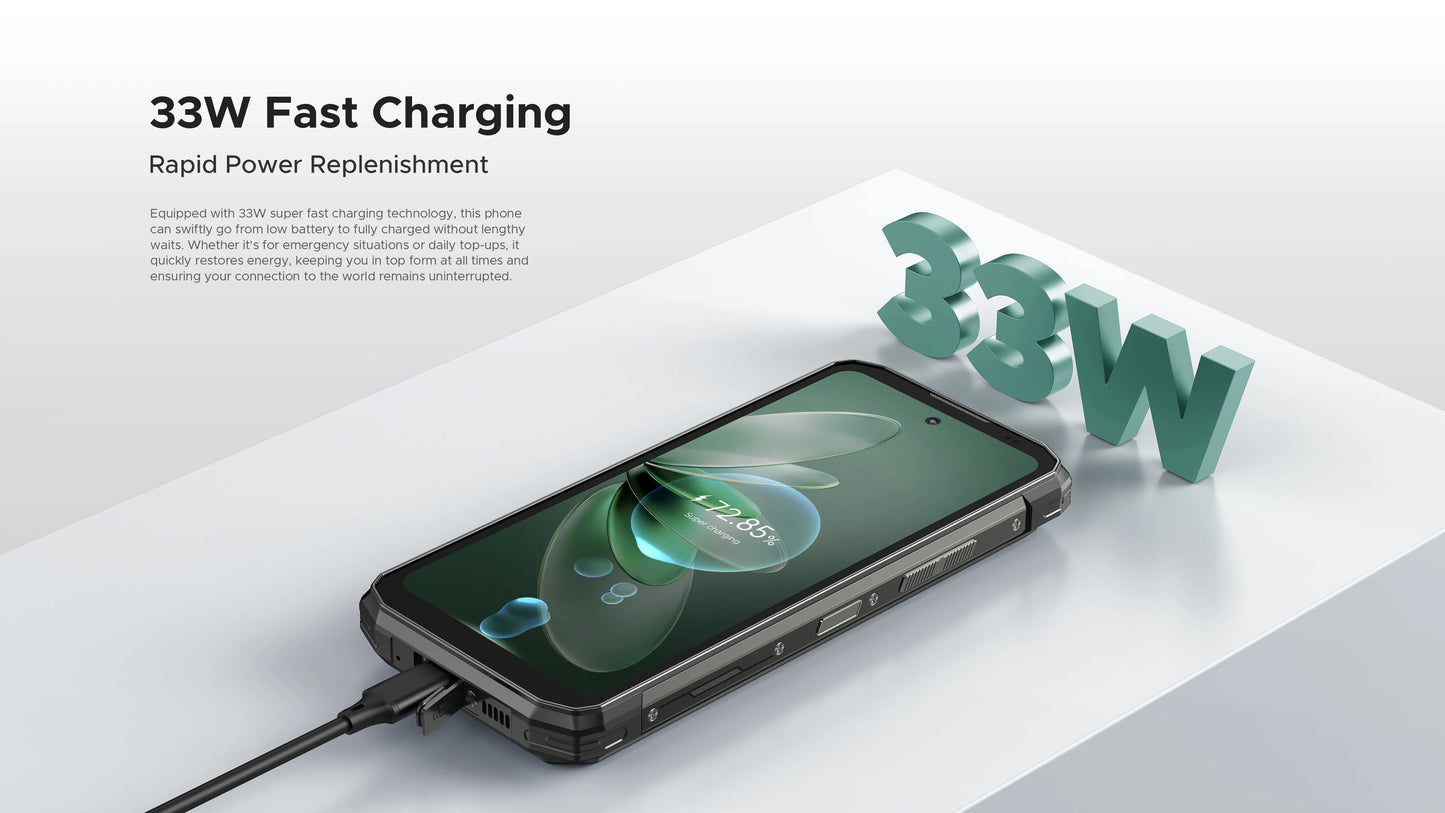 DOOGEE Fire 6 Power Rugged Smartphone 6.56" IPS Screen 15500mAh Battery Unisoc T606 8GB+256GB 50MP Camera Android 14 NFC