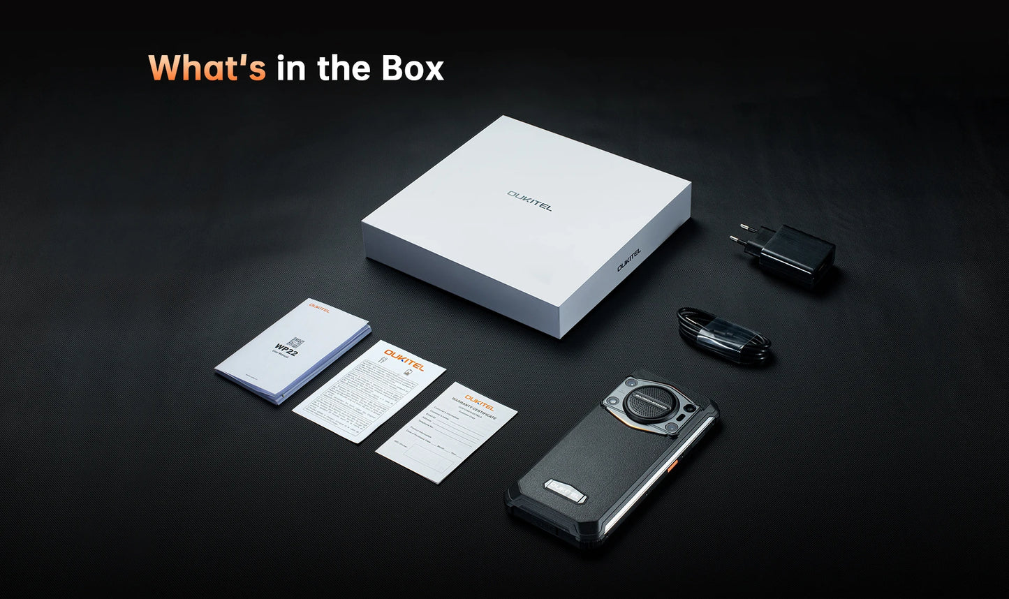 Oukitel WP22 Rugged Phone 6.58" FHD+ 10000 mAh Mobile Phone 8GB+256GB 48MP Smartphone Helio P90 Cell phone