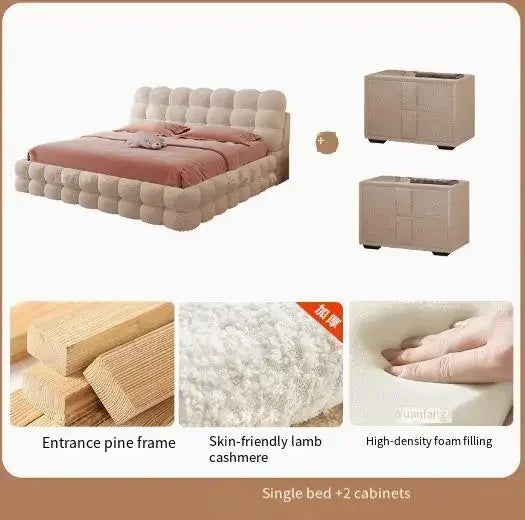 Storage Luxury Double Bed Wood Modern Loft Floor Home Double Bed Queen Girls Sleeping White Cama Box Casal Bedroom Furniture
