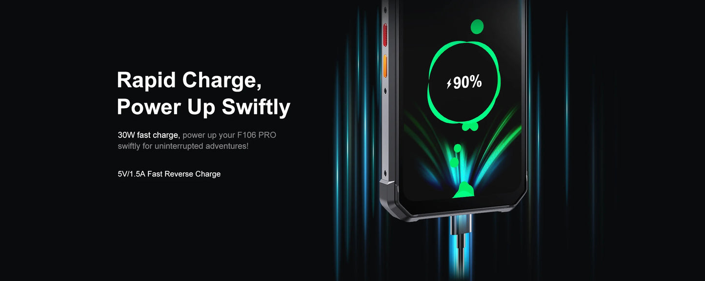 FOSSiBOT-F106PRO Rugged Smartphone, Android 14 Cellphone, 12000mAh, NFC, GPS, Helio G85, Mobile Phone, World Premiere