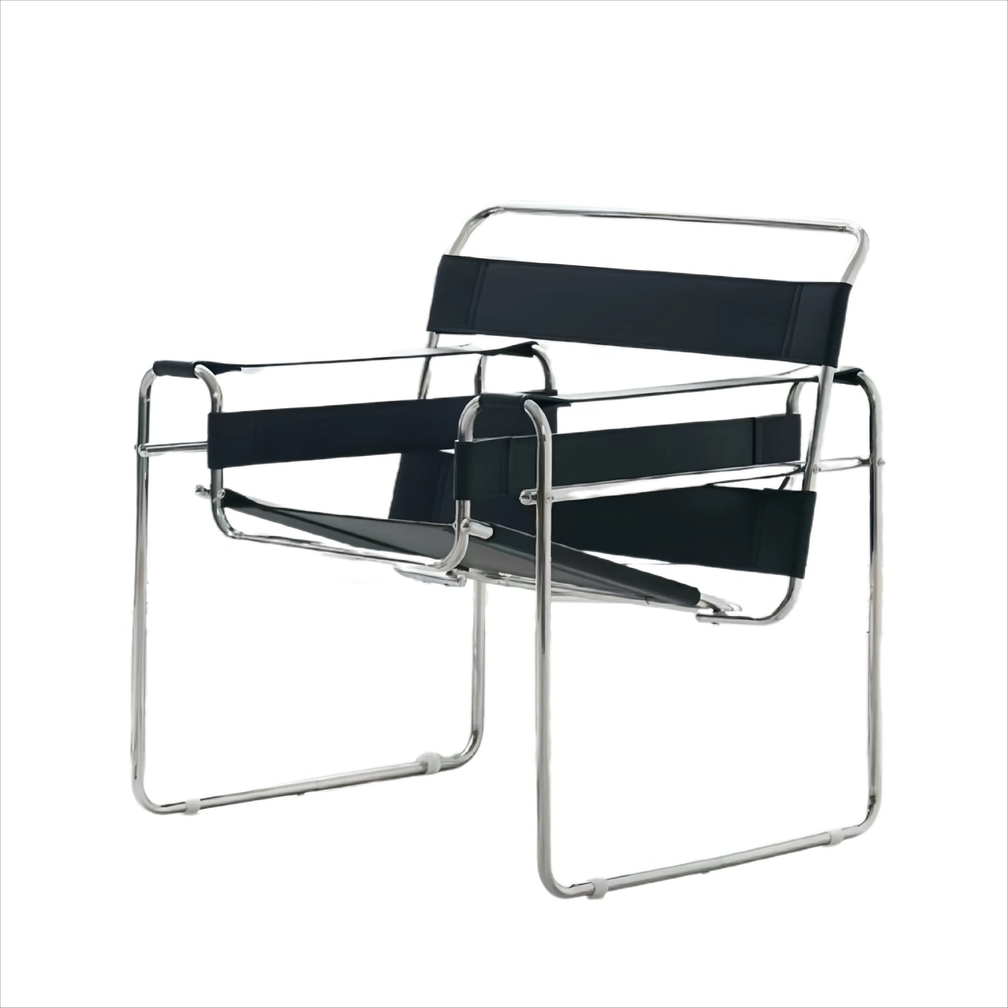 Vassili Genuine Leather Lounge Chair Bauhaus Style MidCentury Modern OnePiece with Stainless Tube Frame Premium office Furniture