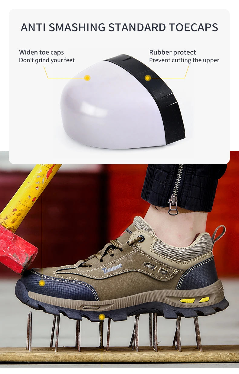 New men's safety shoes, puncture resistant work shoes, men's protective shoes, wear-resistant work boots Tactical Boots