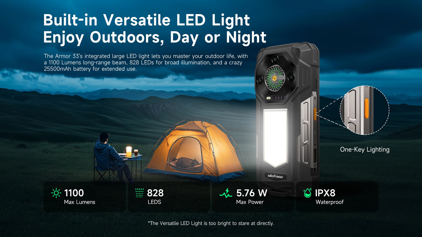 【World Premiere】Ulefone Armor 33 4G Rugged Phone 25500 mAh 512GB ROM Up to 24GB RAM 120Hz 6.59"NFC Android 15 Smartphone Globa