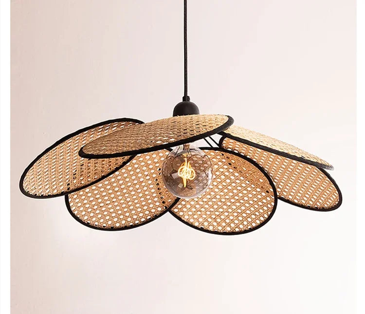 Japanese Wabi Sabi Art LED Pendant Lights Nordic Luxury Bamboo Rattan Lamp for Living Dining Bed Room Home Decoration Chandelier