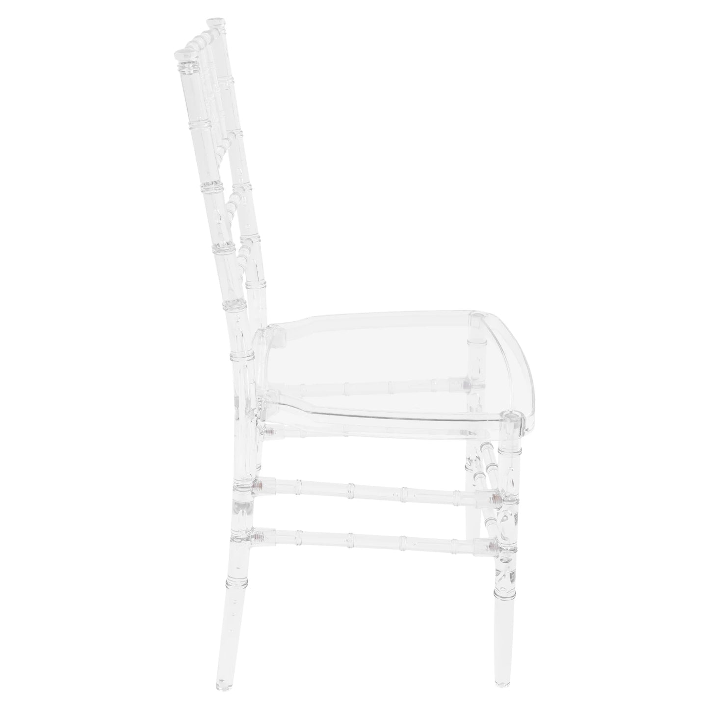 PC Stacking Chairs, 4-piece set Clear Dining Chairs, Elegant Party Event Wedding Chairs 89cm suitable for banquet halls