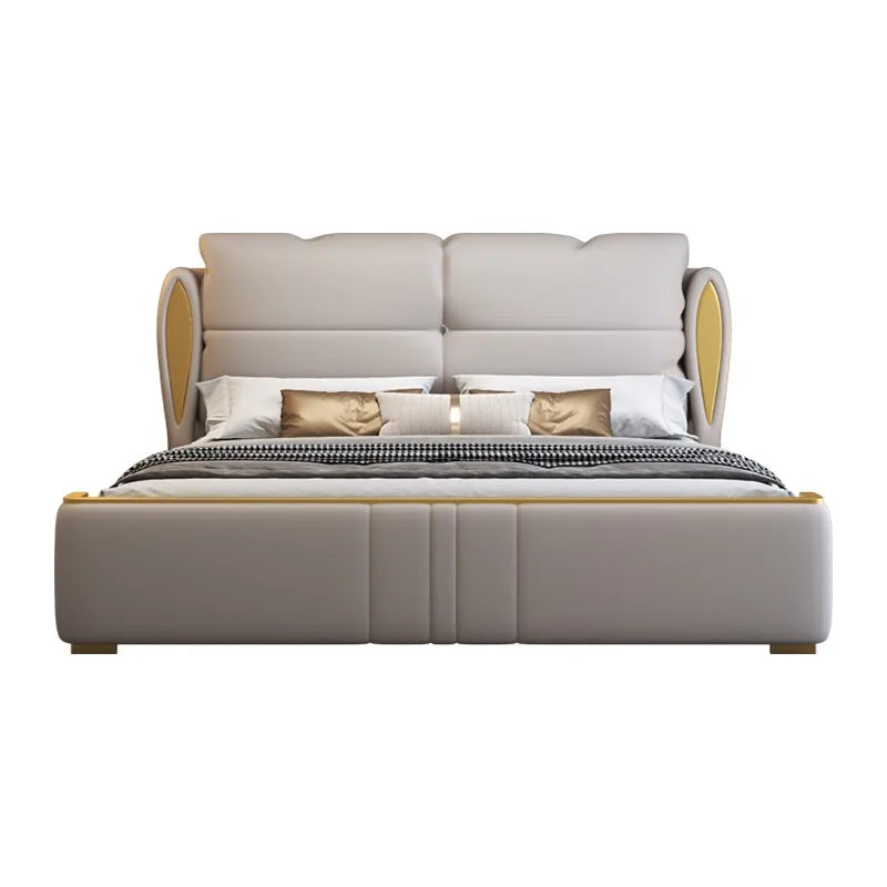 Simple Modern Massage Bed Bedroom King Size Design Luxury Frame Platform Bed Leather Safe Letto Matrimoniale Hotel Furniture