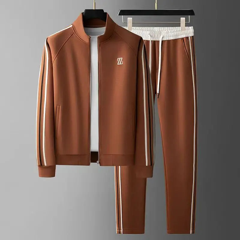 Spring Autumn Fashion Embroidered LOGO Men's Sports and Leisure Jacket Pants 2-pc Set Youth Street Party Brand Men Sets