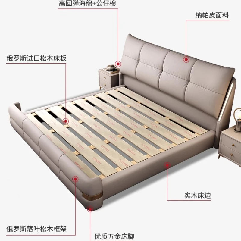 180x200cm Headboard frames and bed bases tatami super king frame royal bedroom furniture set luxury Bed table king size bed