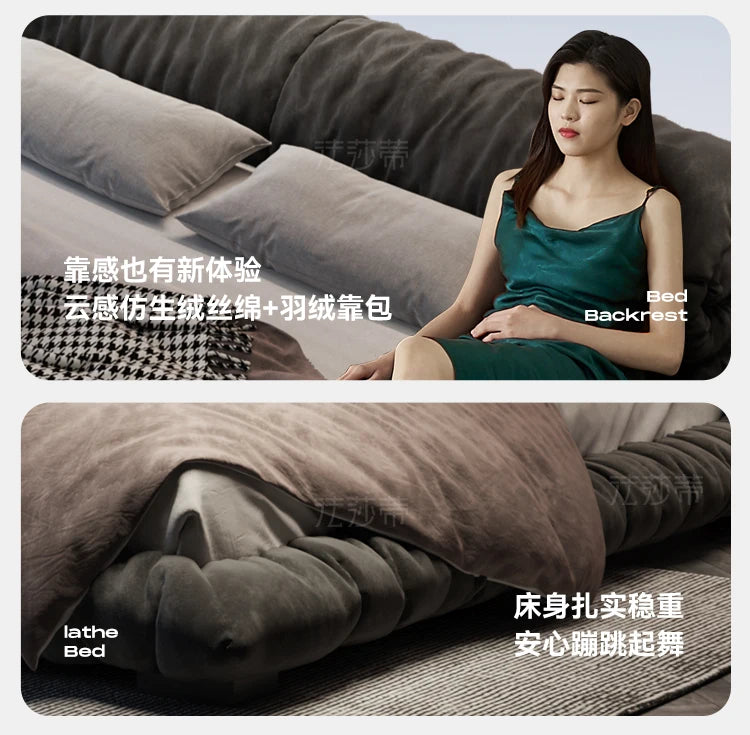 Backrest Duvet Double Bed Waterproof Luxury Gray Big Wooden King Size Beds Bedroom Adults Floor Cama De Casal Home Furniture