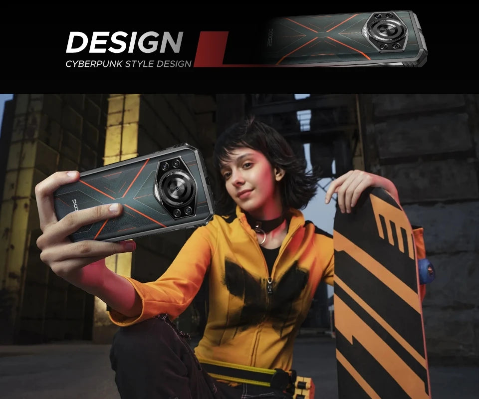 DOOGEE S Cyber Rugged Phone 6.58" 90Hz IPS Screen 10800mAh Large Battery 8GB+256GB 50MP AI Main Camera Android 14