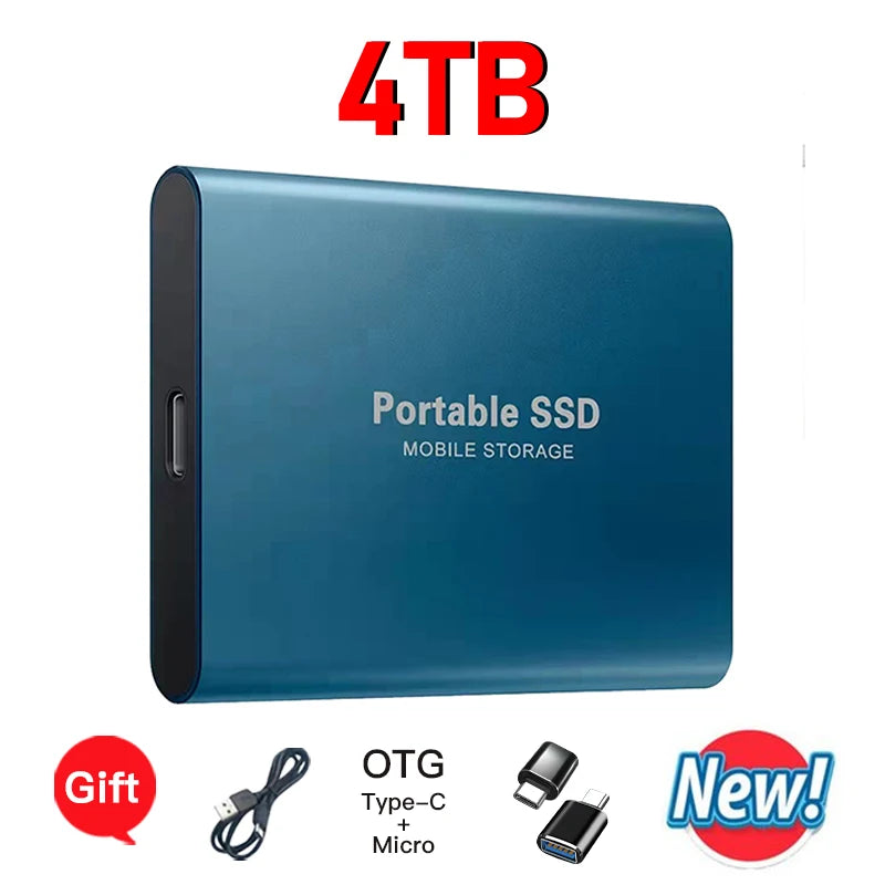 Original 128TB Portable SSD External Hard Drive High Speed 8TB Solid Disks Large Capacity Storage Device for Laptop Desktop MAC