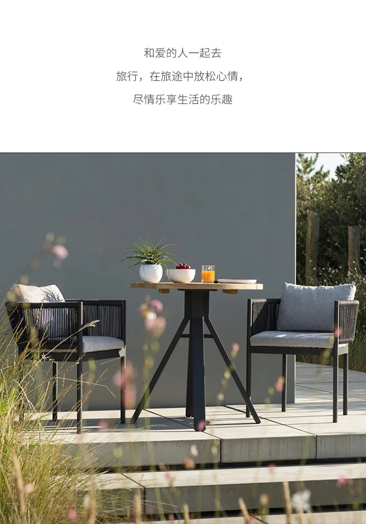 Leisure Balcony Garden Chair Coffee Table Outdoor Modern Living Room Garden Chair Hotel Aluminum Furniture Silla De Jardín MHHYY