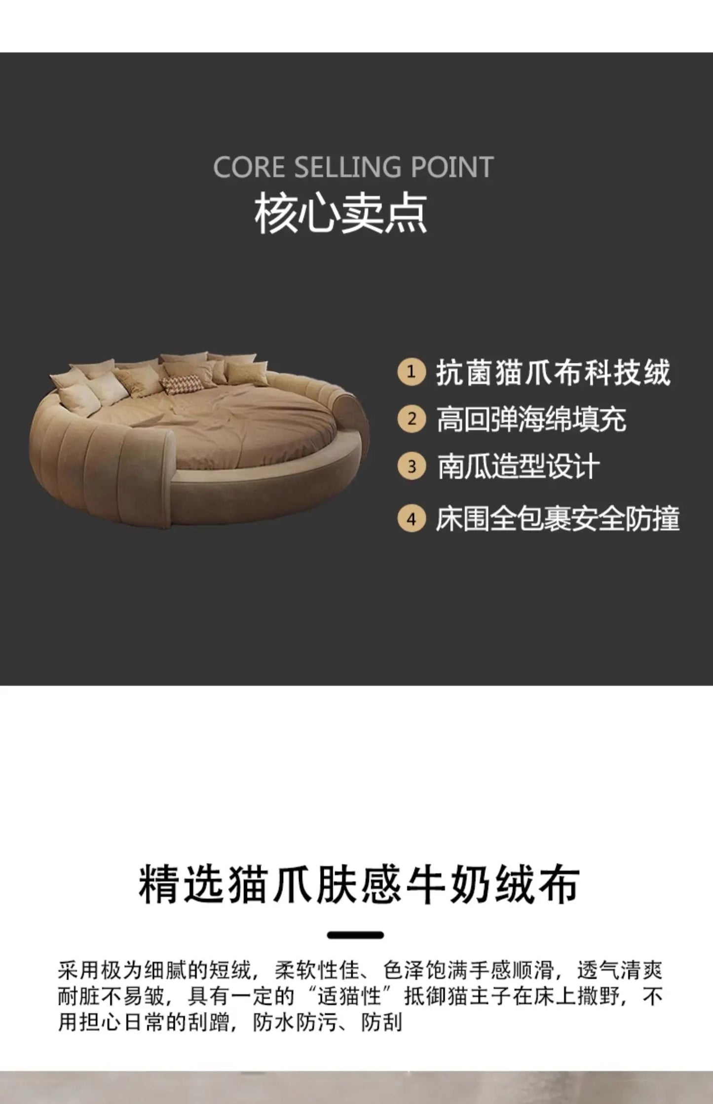 180X200cm furniture bedroom luxury king size Round bed Chest Double sex bed Base beds and frames full marriage bedrooms