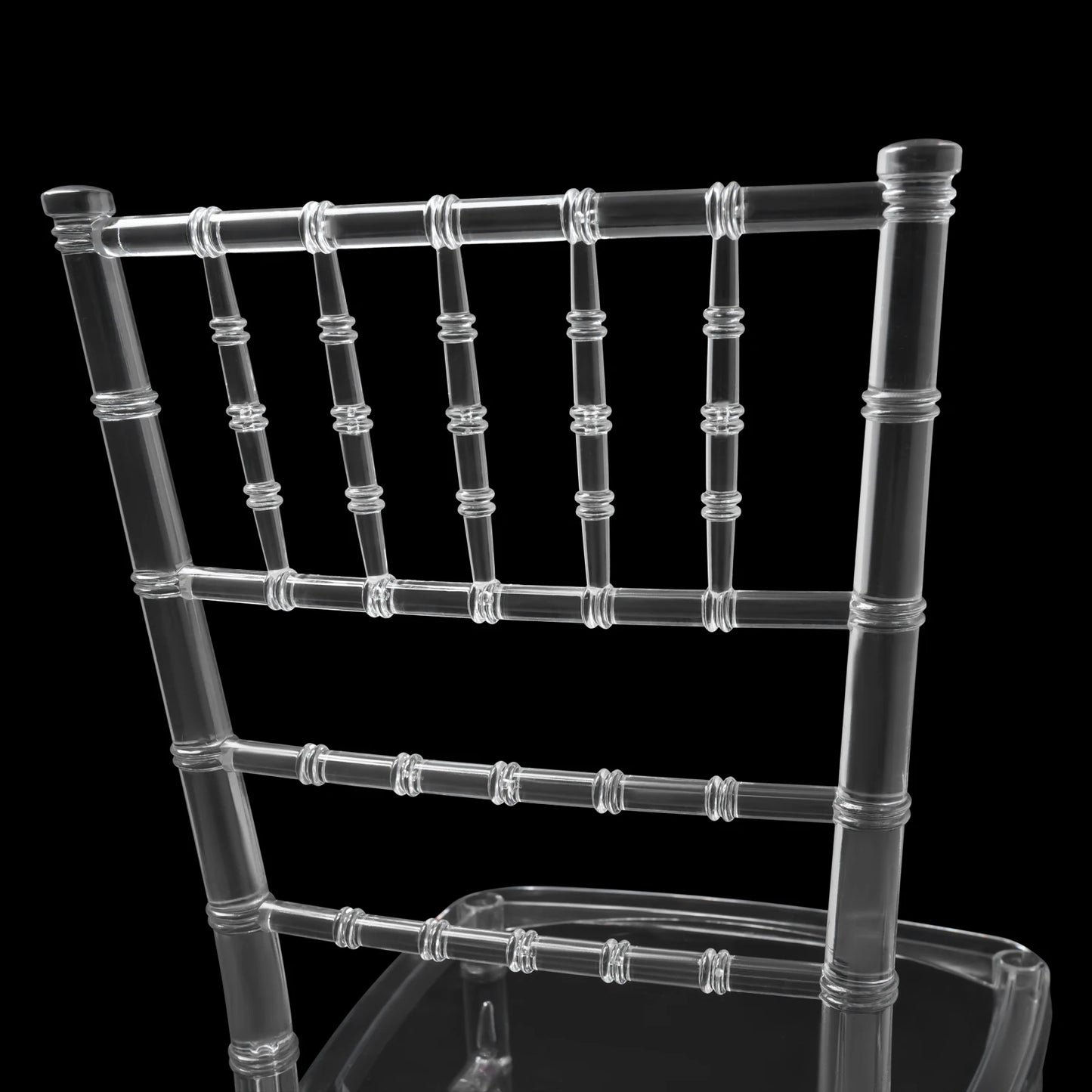 PC Stacking Chairs, 4-piece set Clear Dining Chairs, Elegant Party Event Wedding Chairs 89cm suitable for banquet halls