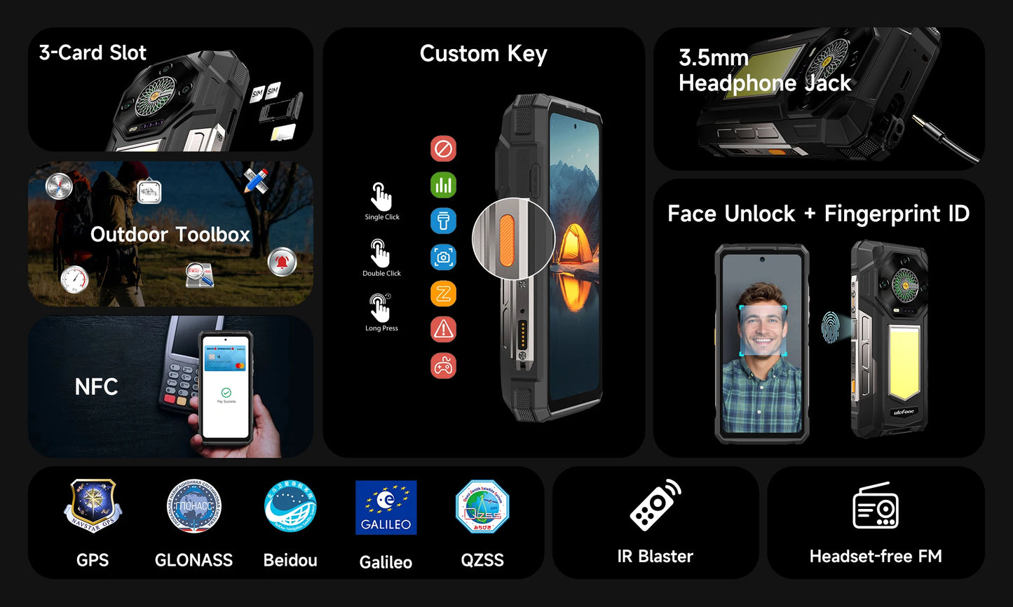 【World Premiere】Ulefone Armor 33 4G Rugged Phone 25500 mAh 512GB ROM Up to 24GB RAM 120Hz 6.59"NFC Android 15 Smartphone Globa