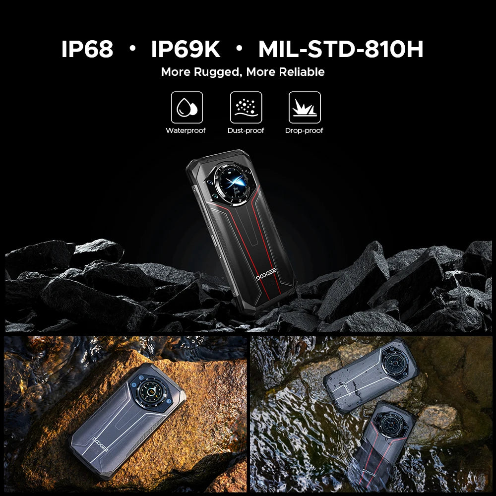 Global Version DOOGEE S119 Rugged Phone 6.72" FHD+ IPS Screen 8GB+512GB 100MP Main Camera 10200mAh battery 33W Android 14 NFC