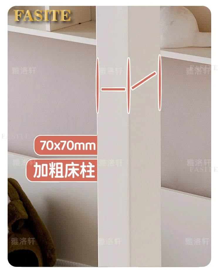 Children's bunk wooden bed Girl with wide and high guardrail with slide Small apartment Castle treehouse bed