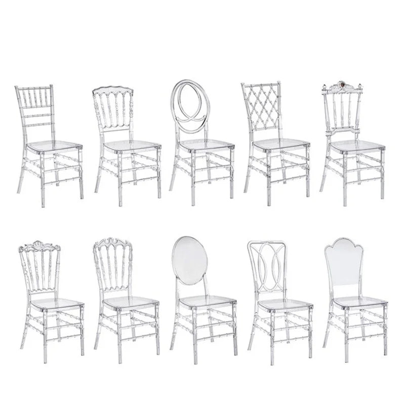 4 Pcs Hot Transparent Crystal Chiavari Detachable Clear Acrylic Resin Funiture Wedding Chair For Wedding Moment Or Hotel Party
