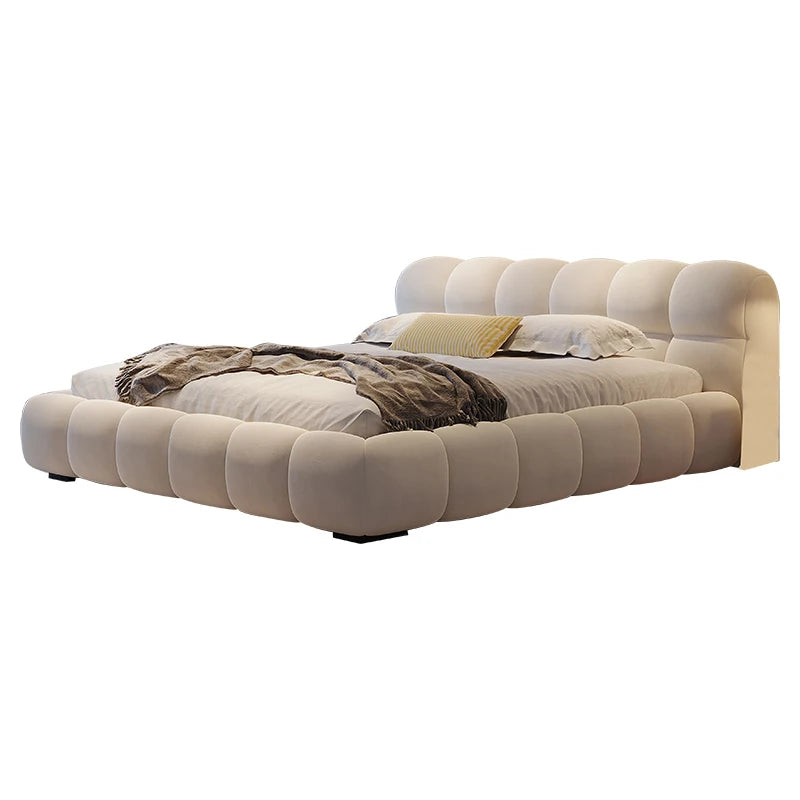 Modern Twin Minimalist Bed Cream High End Lazy Design Small Family Confortable Bed Aesthetics Quality Wedding Muebles Furniture