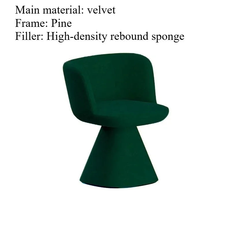 Italian Simple Dining Chair Rotable Vanity Chair Cream Style Home Bedroom Nordic Makeup Stool Hotel Reception Chair Furniture