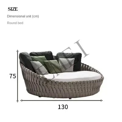 Outdoor Rattan Swimming Pool Leisure Courtyard Loungers Beach Beds Outdoor Hotel Garden Terrace Sofa