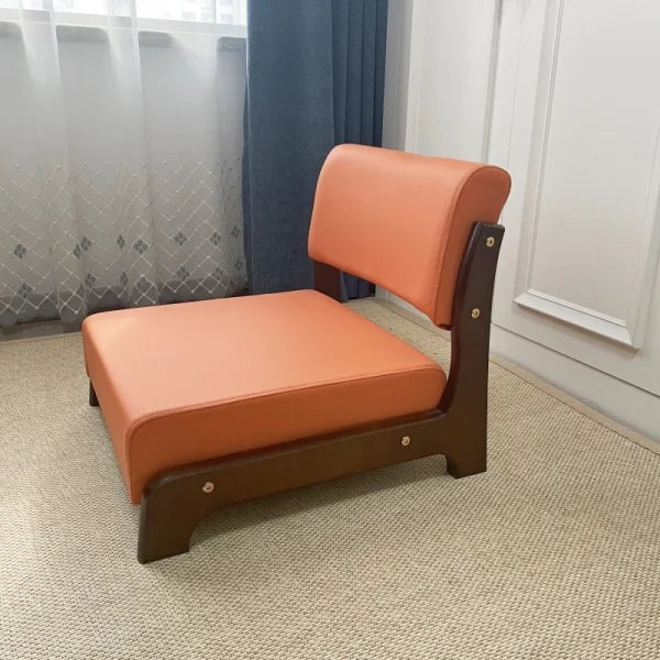 Damedai Japanese Floor Chair Wood Tatami Zaisu Legless Chair Back Support Great for Reading Meditating Living Room Balcony