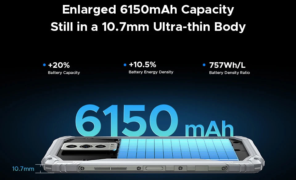 Global Version DOOGEE Blade10 Pro Energy Rugged Phone Gemini AI Android 15 Ultra-thin 6.56'' Screen 6150mAh Battery Smartphone
