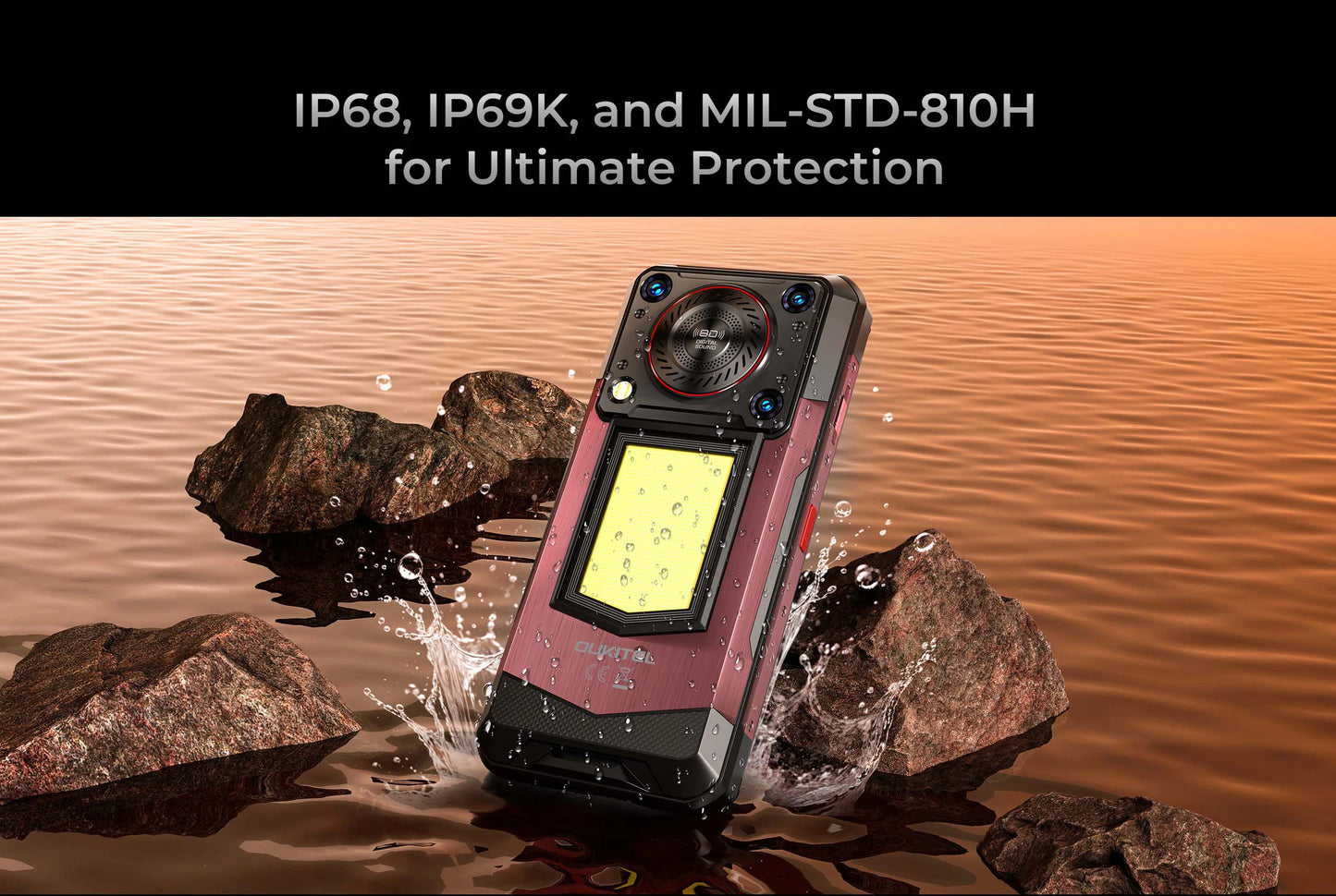 OUKITEL WP56 Rugged Smartphone Android 15 MTK7050 6.8Inch FHD 120Hz 6GB RAM+512GB ROM Mobile Phone 108MP Camera 45W 5G Cellphone