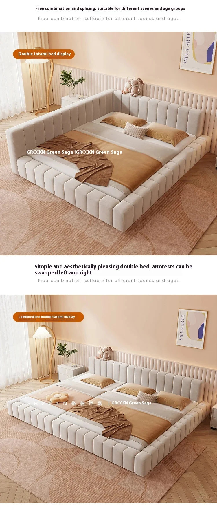 Luxury King Size Bed With Multifunctional Headboard European Design Stylish Lounge Furniture For Modern Bedroom Decor Decoration