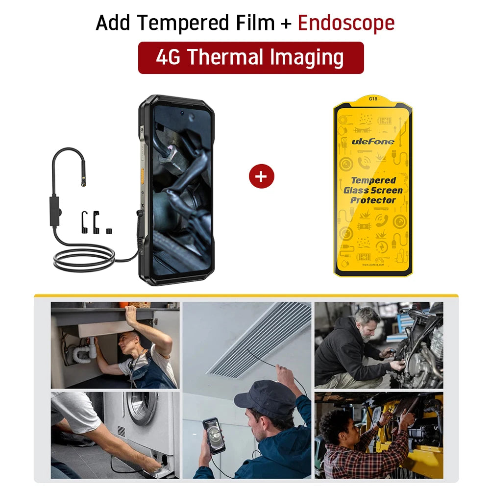 Ulefone Armor 27T 4G THERMAL BY FLIR® Rugged Phone 10600mAh Up to 24GB+256GB 6.78"FHD 120Hz Night Vision Android 14 Smartphone