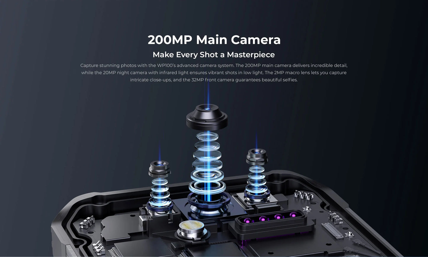 【World premiere】Oukitel WP100 Rugged Phone 33000mAh Built-in Laser Rangefinder 200MP Camera smart phone CellPhone
