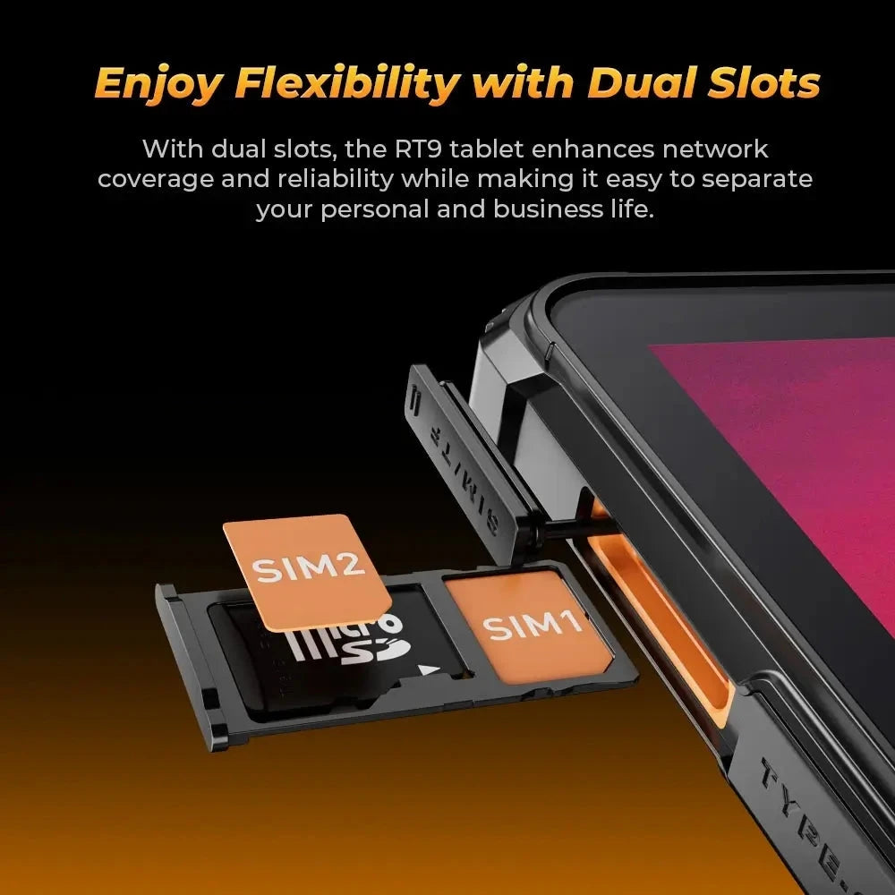 OUKITEL RT9 Rugged Tablet 6GB+256GB 10.1" HD Display Android 14 Unisoc T606 Octa-Core Support Dual SIM 11000mAh IP68 Tablet PC