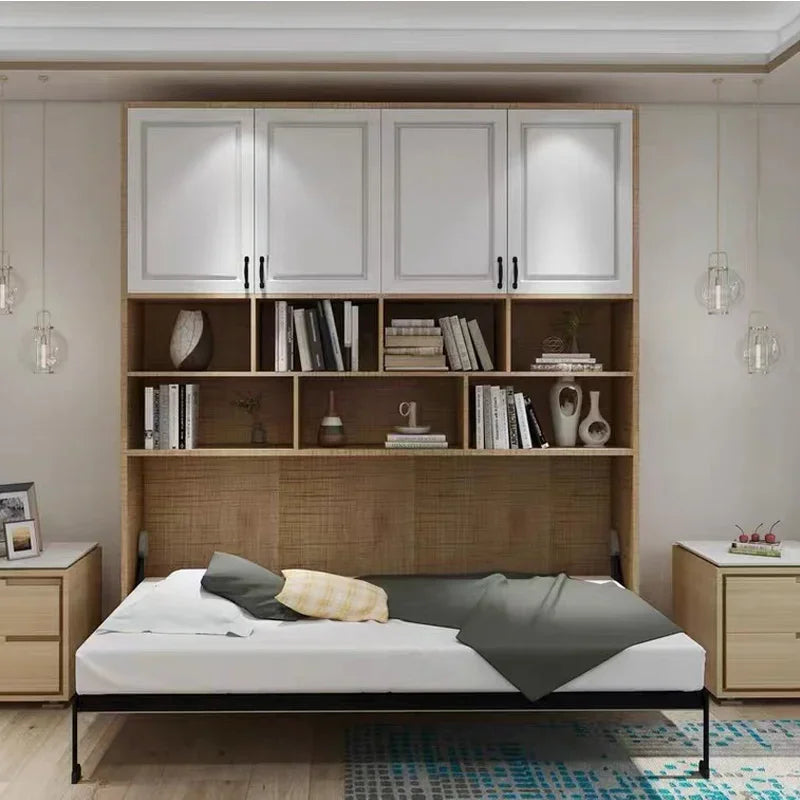 Multipurpose Custom Space Saving Furniture Hidden Wall Bed Revolving Vertical Ottoman Horizontal Folding Custom Murphy Bed