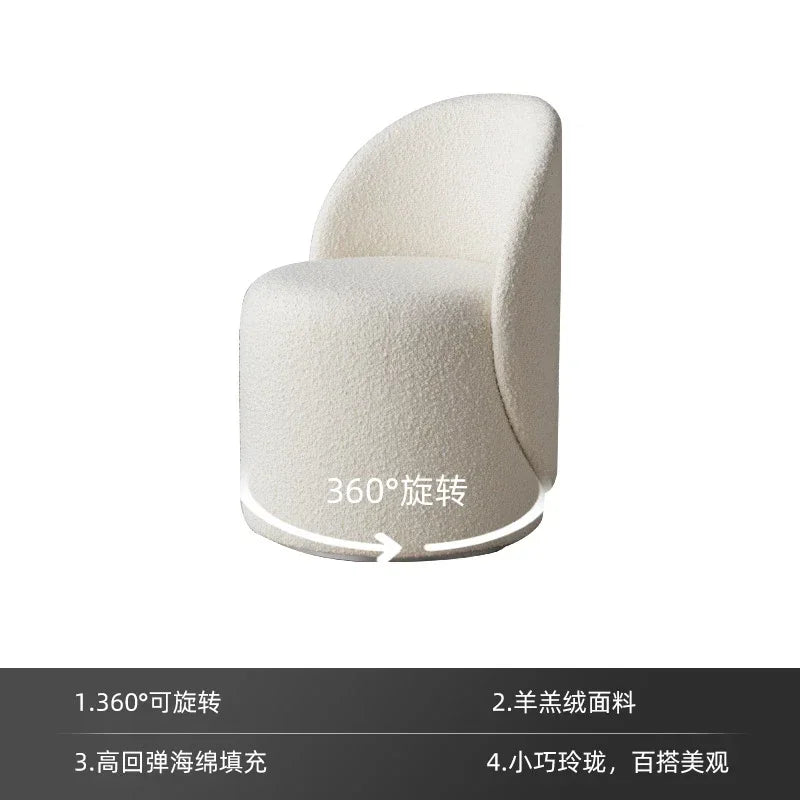 Professional Backrest Chair for Bedroom, Vanity Stool, Minimalist Makeup Seat, French Style, Home Furniture, Elegant