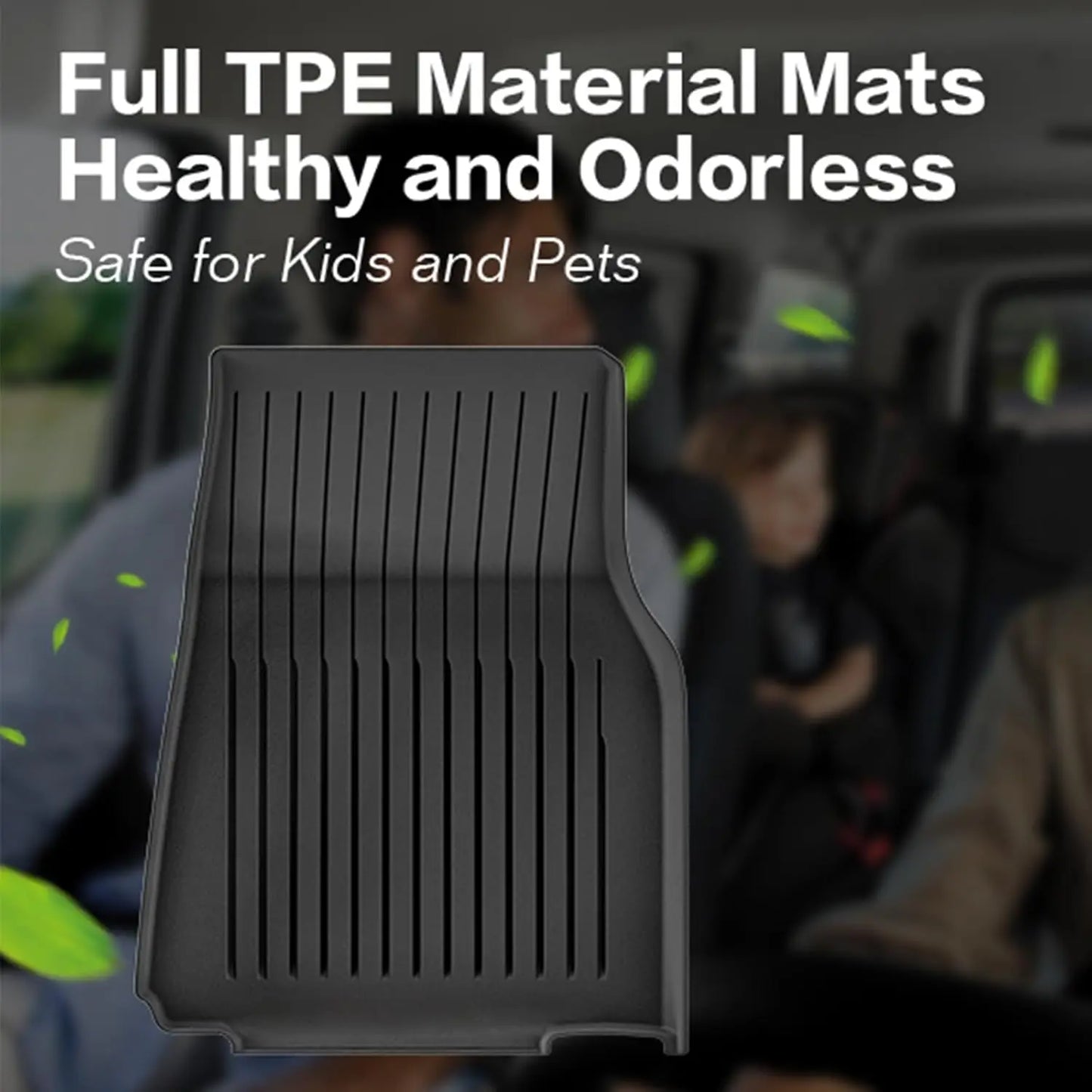 Floor Mats for Tesla Model Y Juniper 2025 2026 5-Seat, All Weather Non-Slip Front Rear Cargo Liner Second Row Seat Back Mats