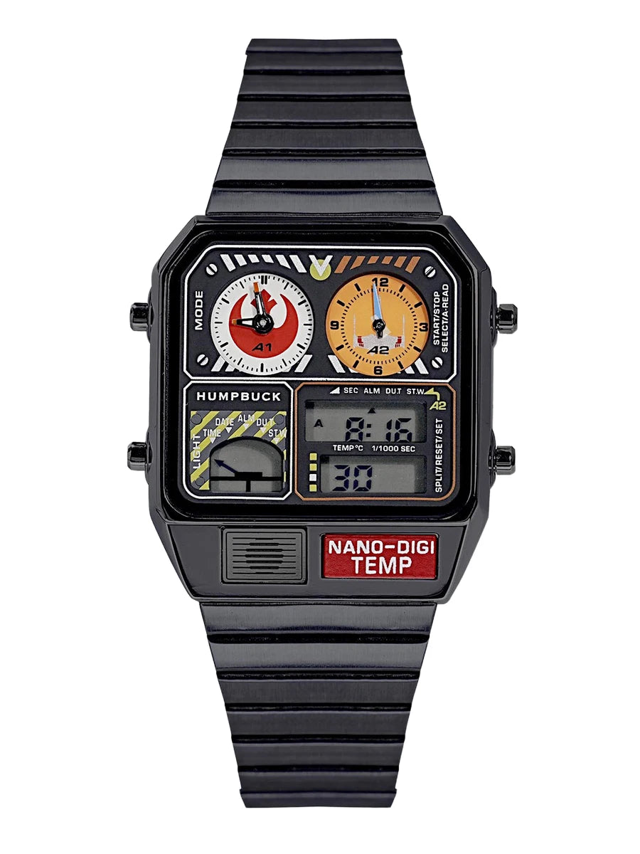 HUMPBUCK Digital Watches for Men Classic Themes Multifunctional Wristwatch with Temperature Stopwatch Dual Time and Calendar