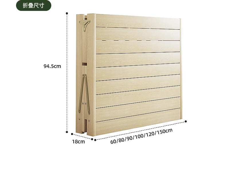 All solid wood folding single household adult simple small bed
