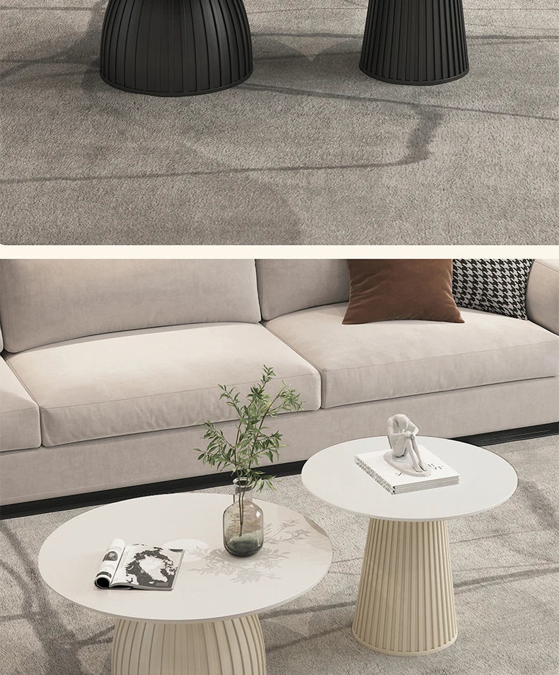 Cream Wind Rock Plate Coffee Table Living Room Small Simple Tea Table Center Modern Hallway Mesa Centro Salon Furniture Home