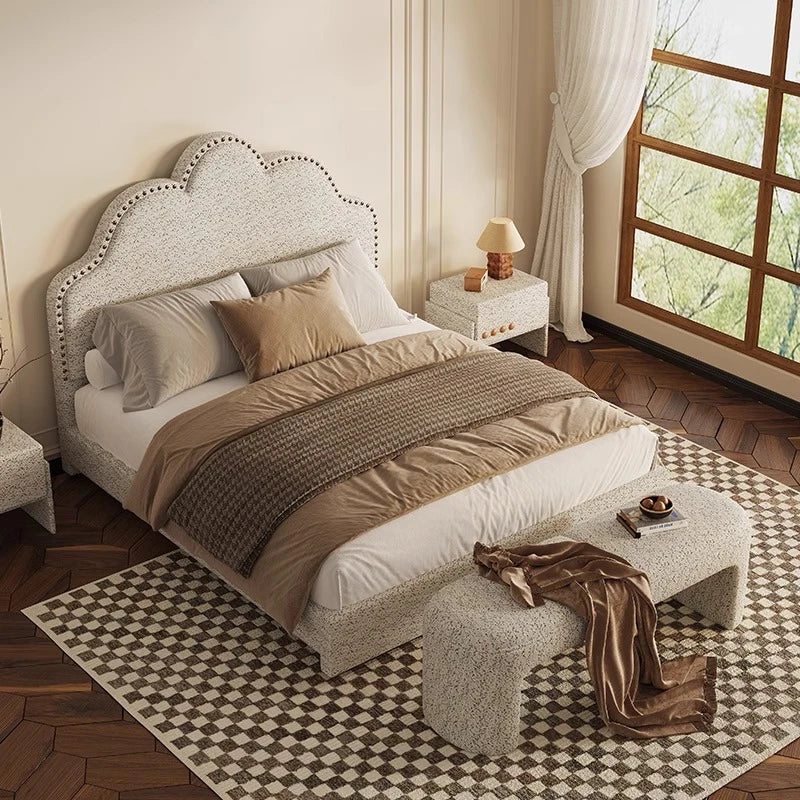 Fashionable European Bed Design High Quality Frame Classic Create Bed Headboard Full Body Wedding Muebles Bedroom Furniture