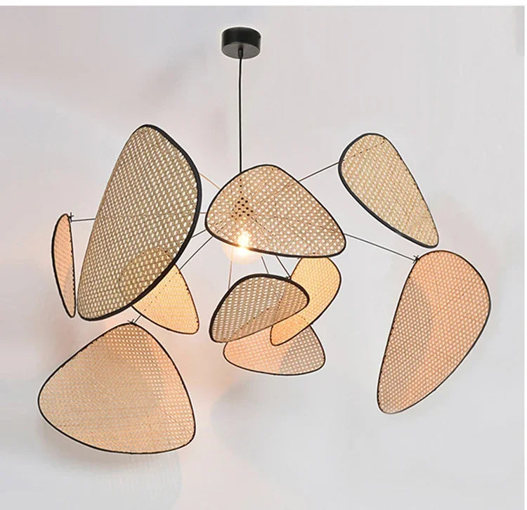 Japanese Wabi Sabi Art LED Pendant Lights Nordic Luxury Bamboo Rattan Lamp for Living Dining Bed Room Home Decoration Chandelier