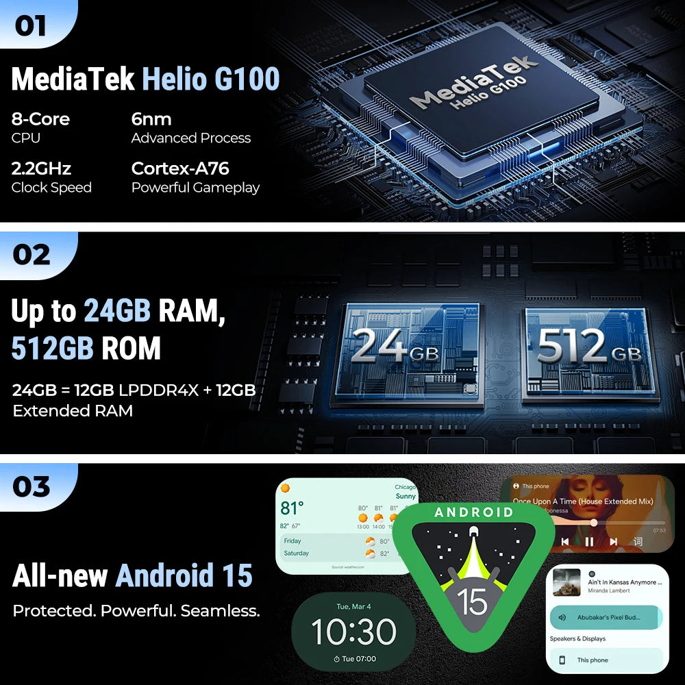 【World Premiere】Ulefone Armor 33 4G Rugged Phone 25500 mAh 512GB ROM Up to 24GB RAM 120Hz 6.59"NFC Android 15 Smartphone Globa