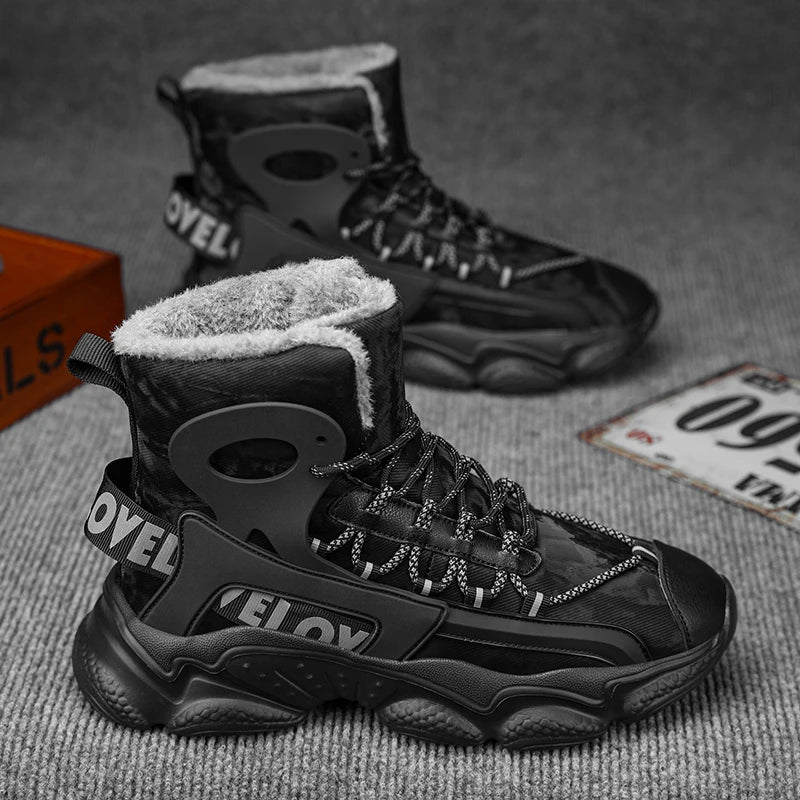 Men boots 2024 New Winter Slippers Warm Men Shoes Waterproof Non-Slip Plush Sneakers Male tenis shoes Boots Men Sneakers Winter