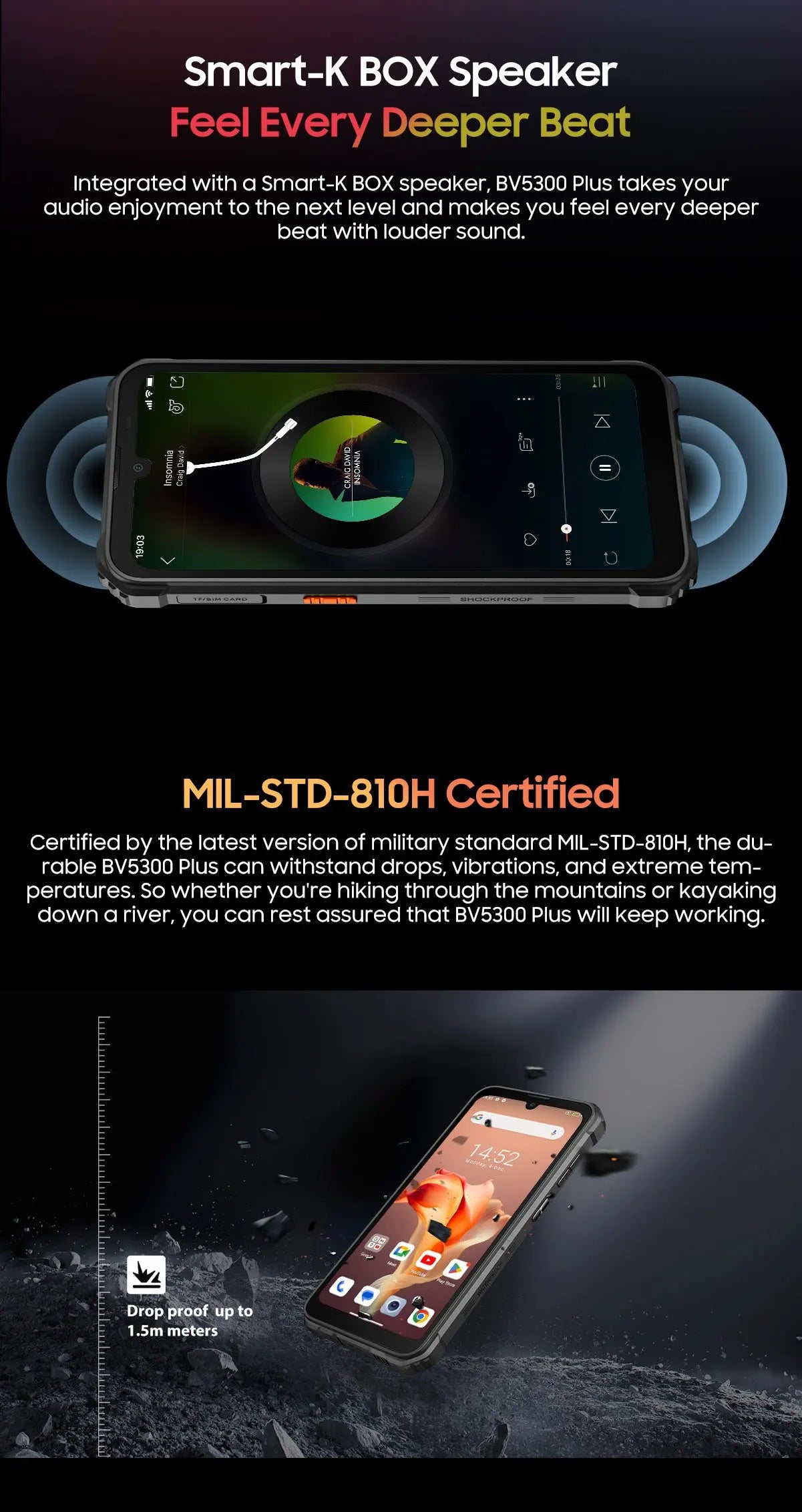Blackview BV5300 Plus Rugged Smartphone Android 13 Octa-core G72 6.1'' HD Display 8GB 128GB Mobile Phone 13MP 6580mAh Cellphone