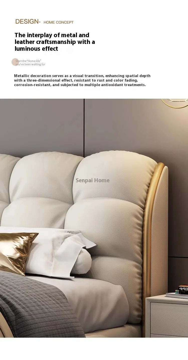 Aesthetic Luxury Unique Bed Queen Elastic Bedroom Double Bed Sleeping 180x200 Camas De Matrimonio Dormitorio Home Decoration