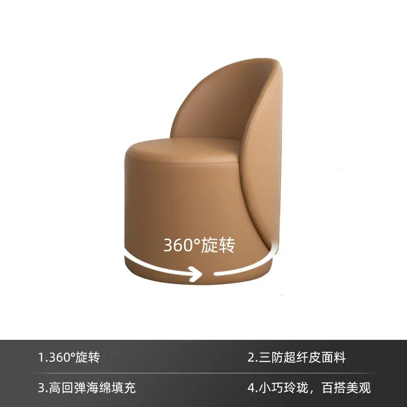 Professional Backrest Chair for Bedroom, Vanity Stool, Minimalist Makeup Seat, French Style, Home Furniture, Elegant